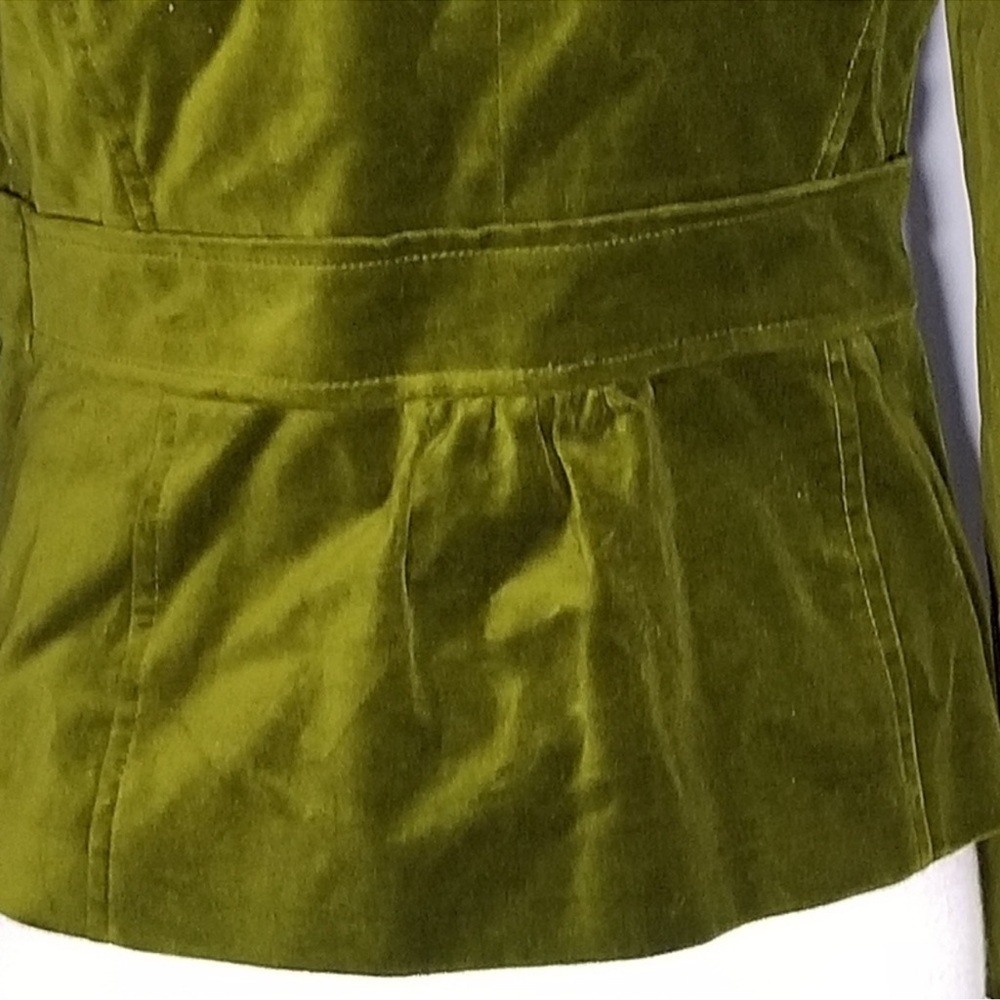 Halogen Green Ruffled Velvet Jacket - Small - Picture 7 of 10